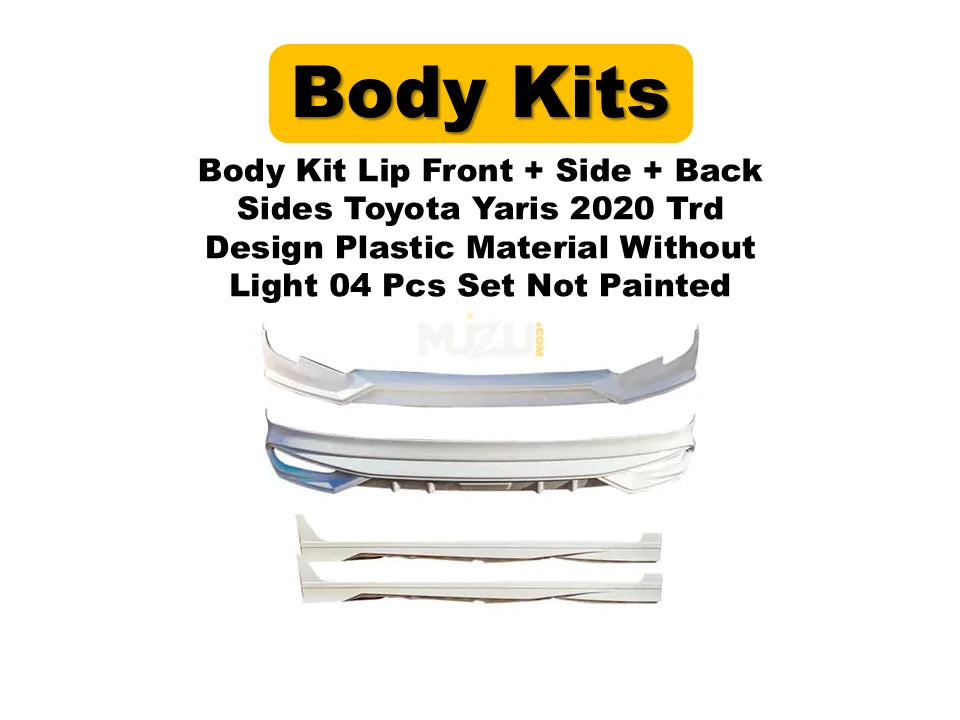 Toyota Yaris 2020 TRD Style Body Kit Lip – Front, Side & Rear (4 Pcs Set, Unpainted, Without Lights)