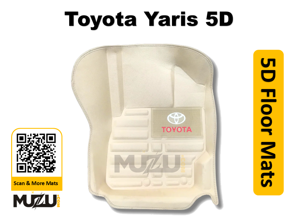 Toyota Yaris 5D Beige Car Floor Mats – Custom Luxury Fit