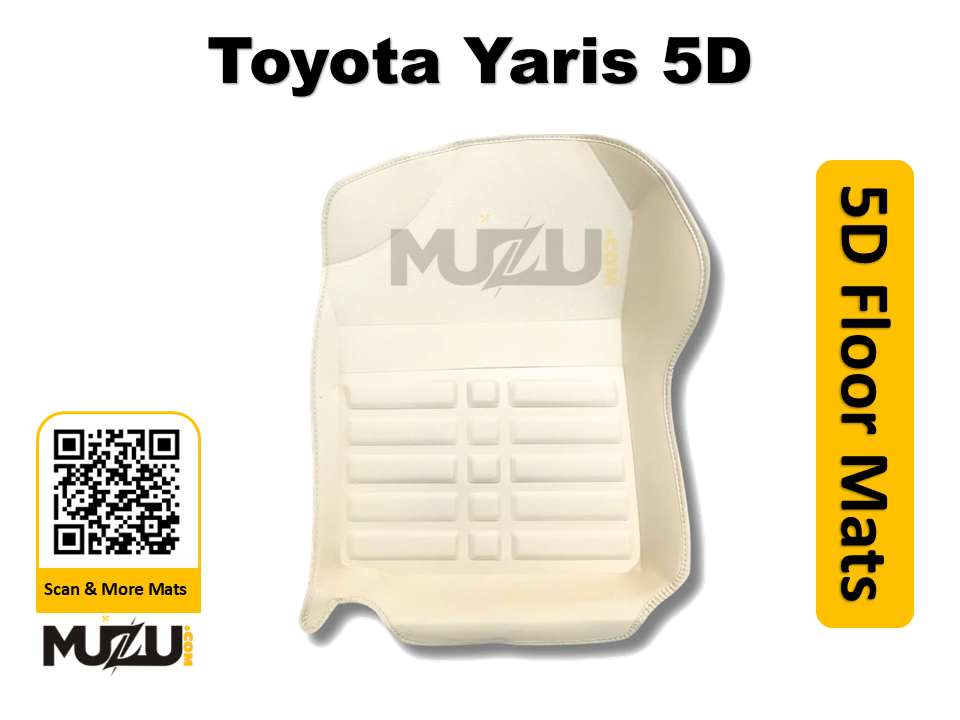 Toyota Yaris 5D Beige Car Floor Mats – Custom Luxury Fit