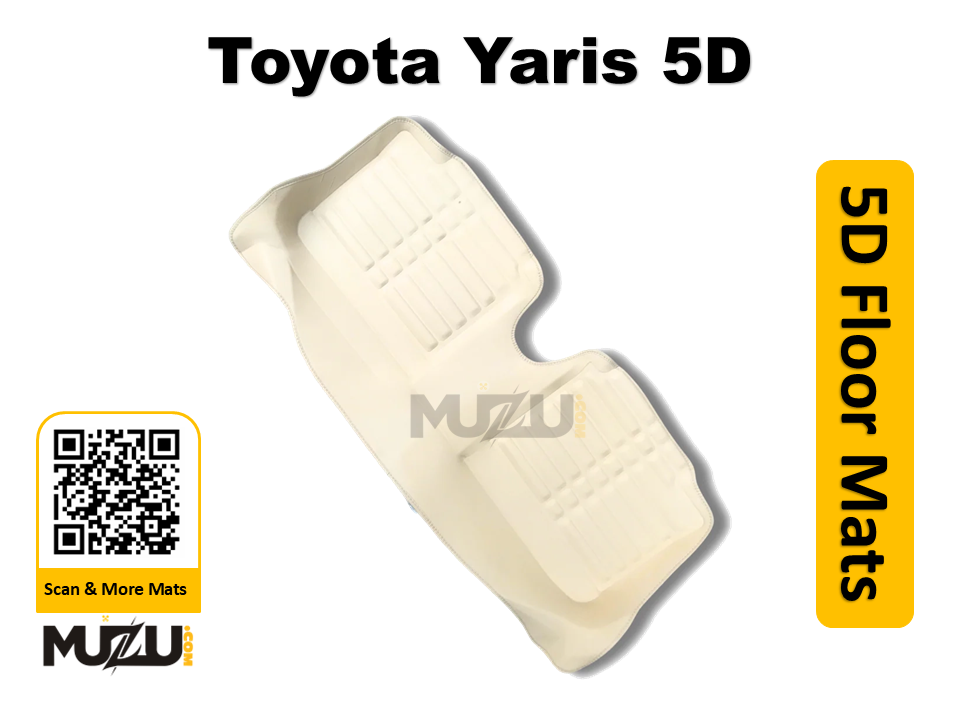 Toyota Yaris 5D Beige Car Floor Mats – Custom Luxury Fit