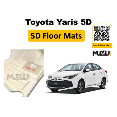 Toyota Yaris 5D Beige Car Floor Mats – Custom Luxury Fit