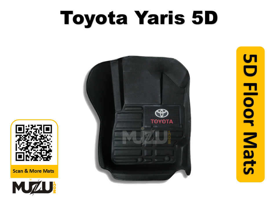 Toyota Yaris 5D Black Car Floor Mats – Custom Luxury Fit