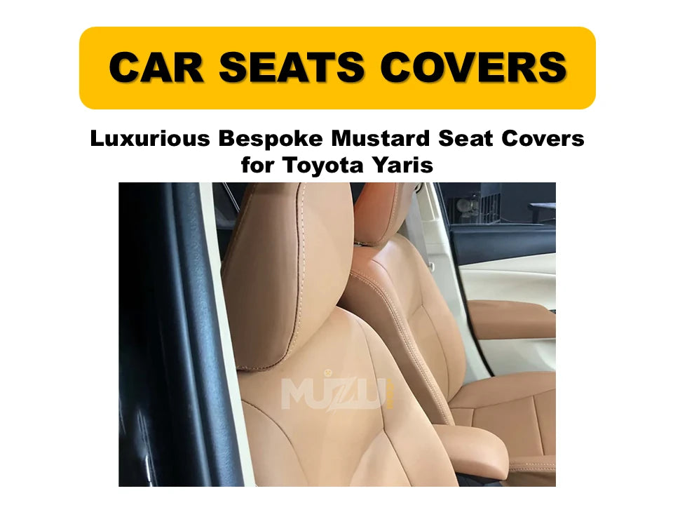 Toyota Yaris Bespoke Mustard Seat Covers – Luxurious Custom Fit, Premium Comfort & Stylish Protection