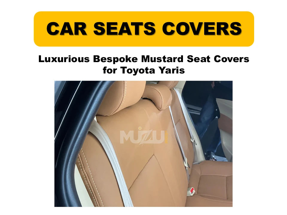 Toyota Yaris Bespoke Mustard Seat Covers – Luxurious Custom Fit, Premium Comfort & Stylish Protection