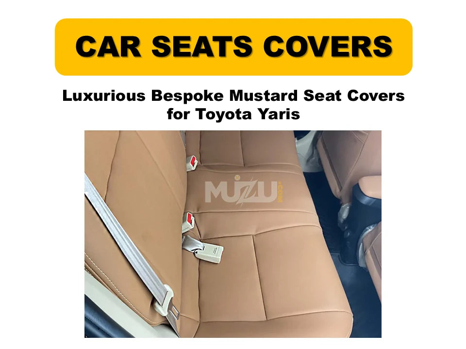 Toyota Yaris Bespoke Mustard Seat Covers – Luxurious Custom Fit, Premium Comfort & Stylish Protection