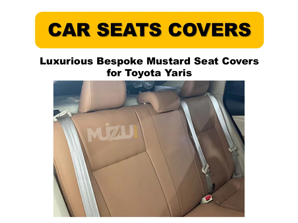 Toyota Yaris Bespoke Mustard Seat Covers – Luxurious Custom Fit, Premium Comfort & Stylish Protection