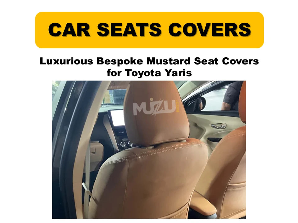 Toyota Yaris Bespoke Mustard Seat Covers – Luxurious Custom Fit, Premium Comfort & Stylish Protection