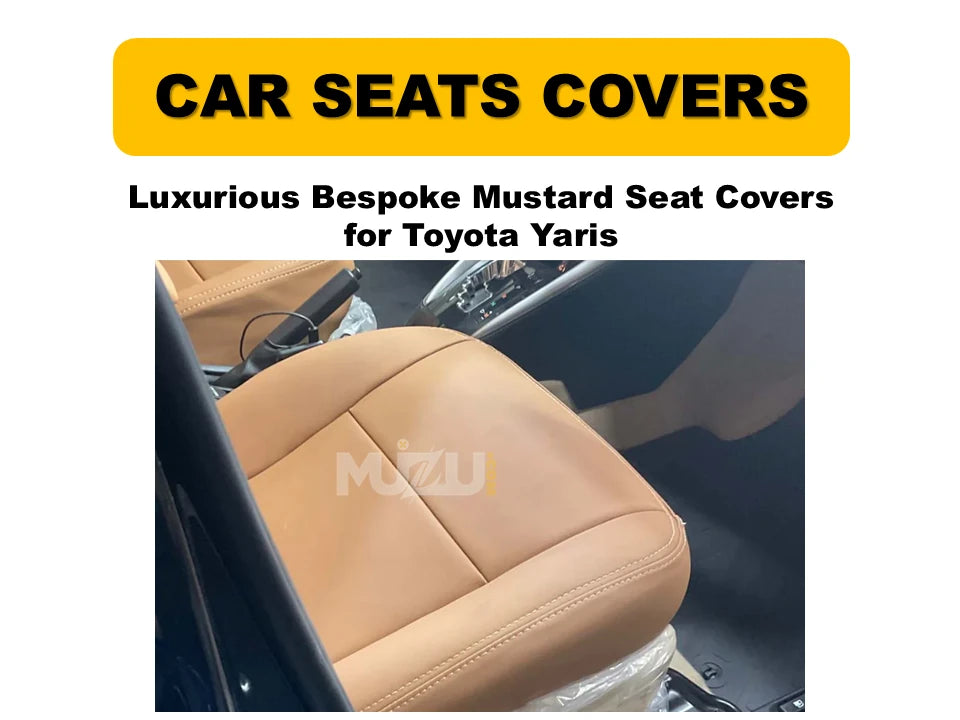 Toyota Yaris Bespoke Mustard Seat Covers – Luxurious Custom Fit, Premium Comfort & Stylish Protection
