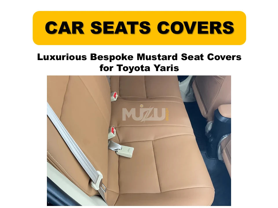 Toyota Yaris Bespoke Mustard Seat Covers – Luxurious Custom Fit, Premium Comfort & Stylish Protection