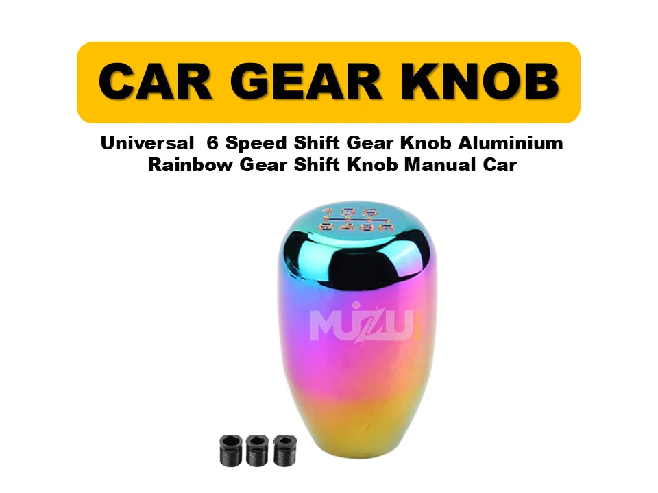 Universal 6-Speed Aluminium Rainbow Gear Shift Knob – Manual Transmission
