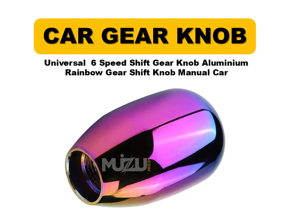 Universal 6-Speed Aluminium Rainbow Gear Shift Knob – Manual Transmission