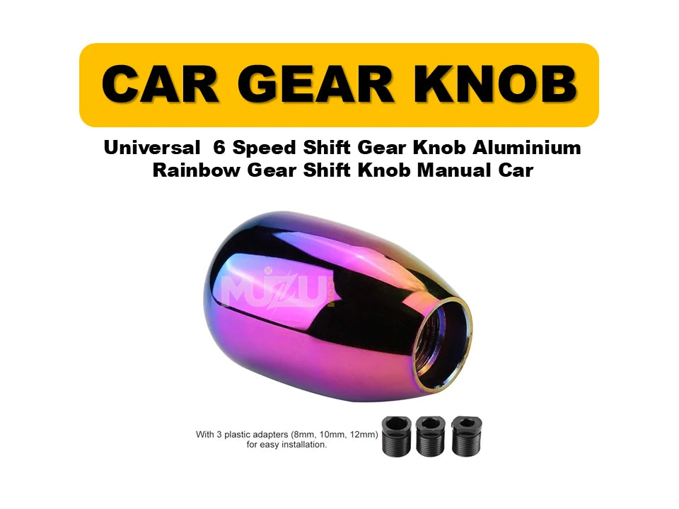 Universal 6-Speed Aluminium Rainbow Gear Shift Knob – Manual Transmission