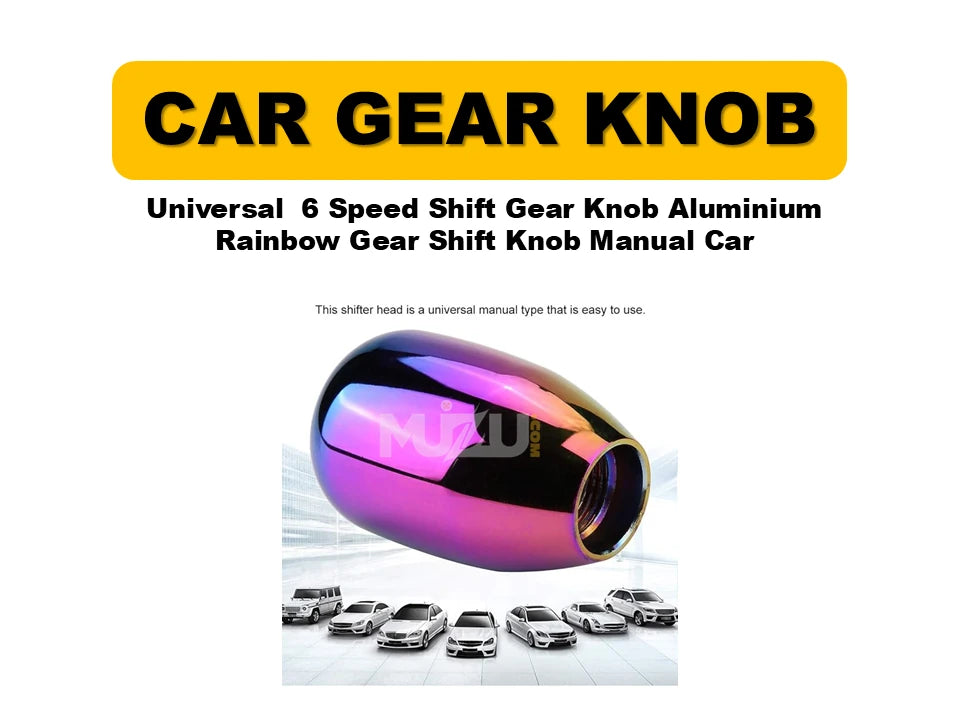 Universal 6-Speed Aluminium Rainbow Gear Shift Knob – Manual Transmission