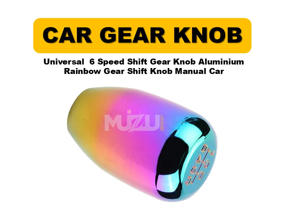 Universal 6-Speed Aluminium Rainbow Gear Shift Knob – Manual Transmission