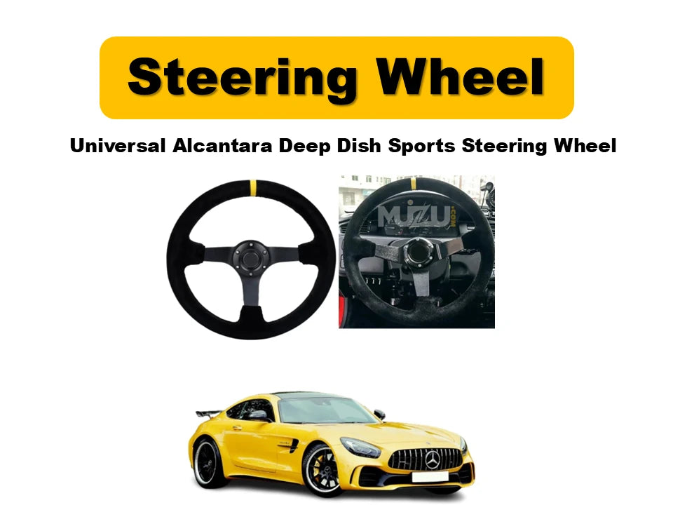 Universal Alcantara Deep Dish Steering Wheel – Premium Sports Performance