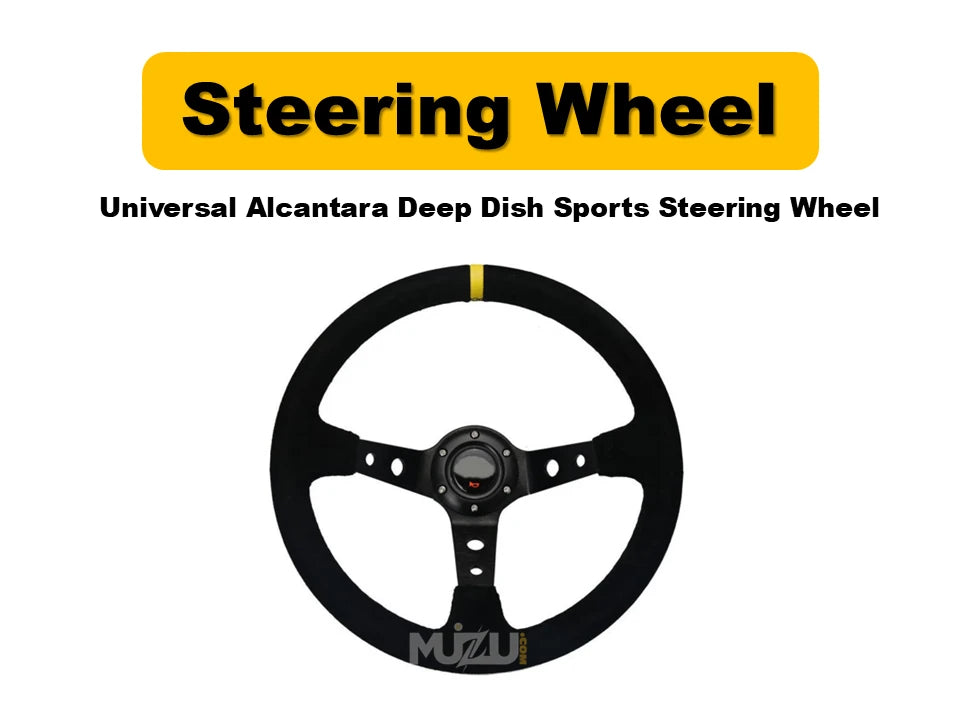 Universal Alcantara Deep Dish Steering Wheel – Premium Sports Performance