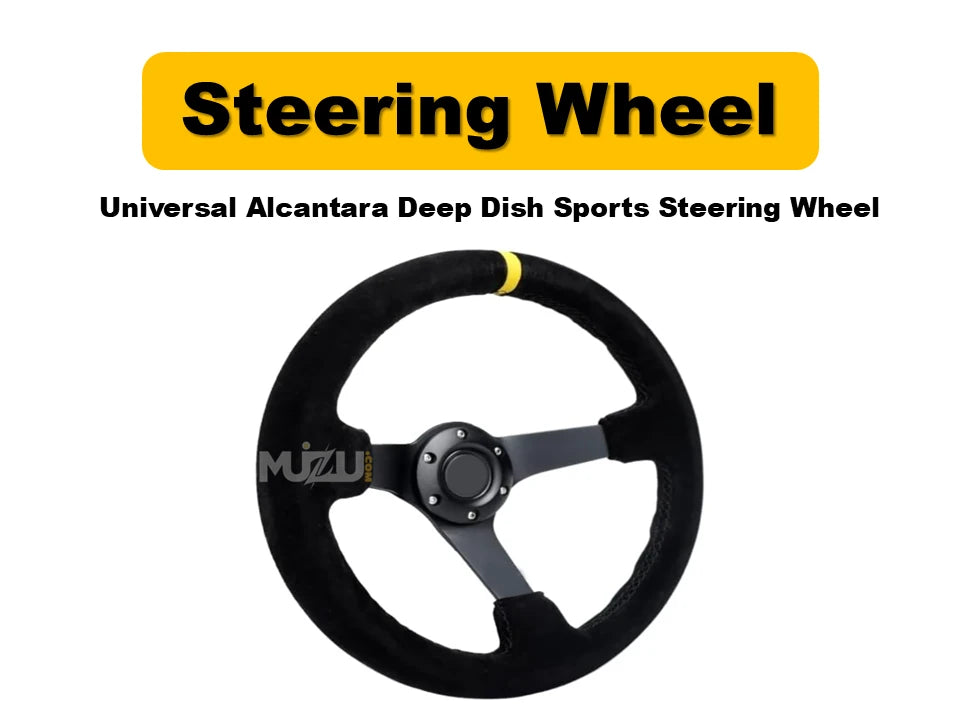 Universal Alcantara Deep Dish Steering Wheel – Premium Sports Performance