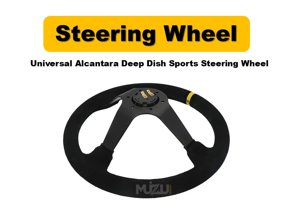 Universal Alcantara Deep Dish Steering Wheel – Premium Sports Performance