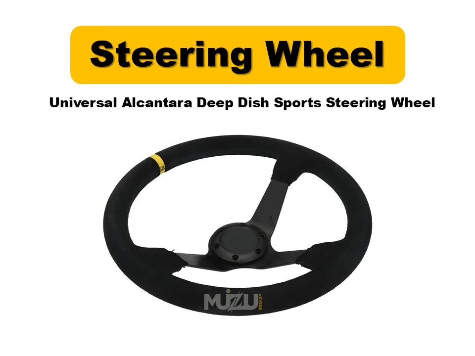 Universal Alcantara Deep Dish Steering Wheel – Premium Sports Performance