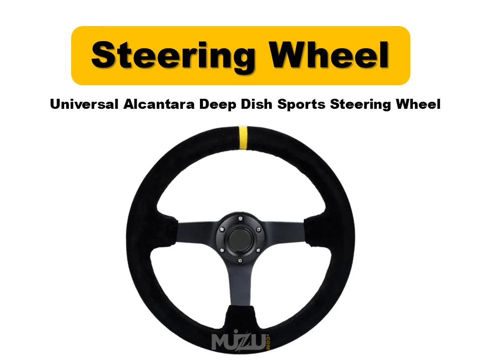 Universal Alcantara Deep Dish Steering Wheel – Premium Sports Performance