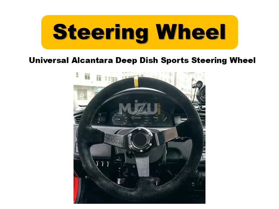 Universal Alcantara Deep Dish Steering Wheel – Premium Sports Performance