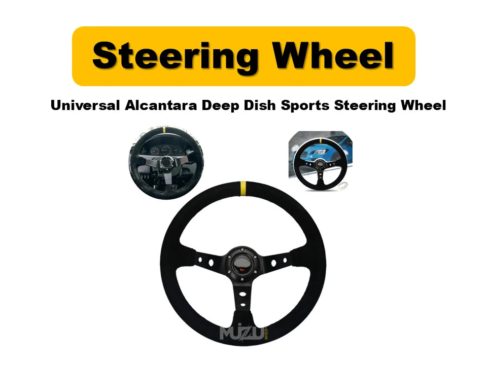 Universal Alcantara Deep Dish Steering Wheel – Premium Sports Performance