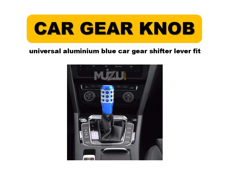 Universal Aluminium Blue Gear Shift Knob – Car Shifter Lever (ManualAutomatic Fit)