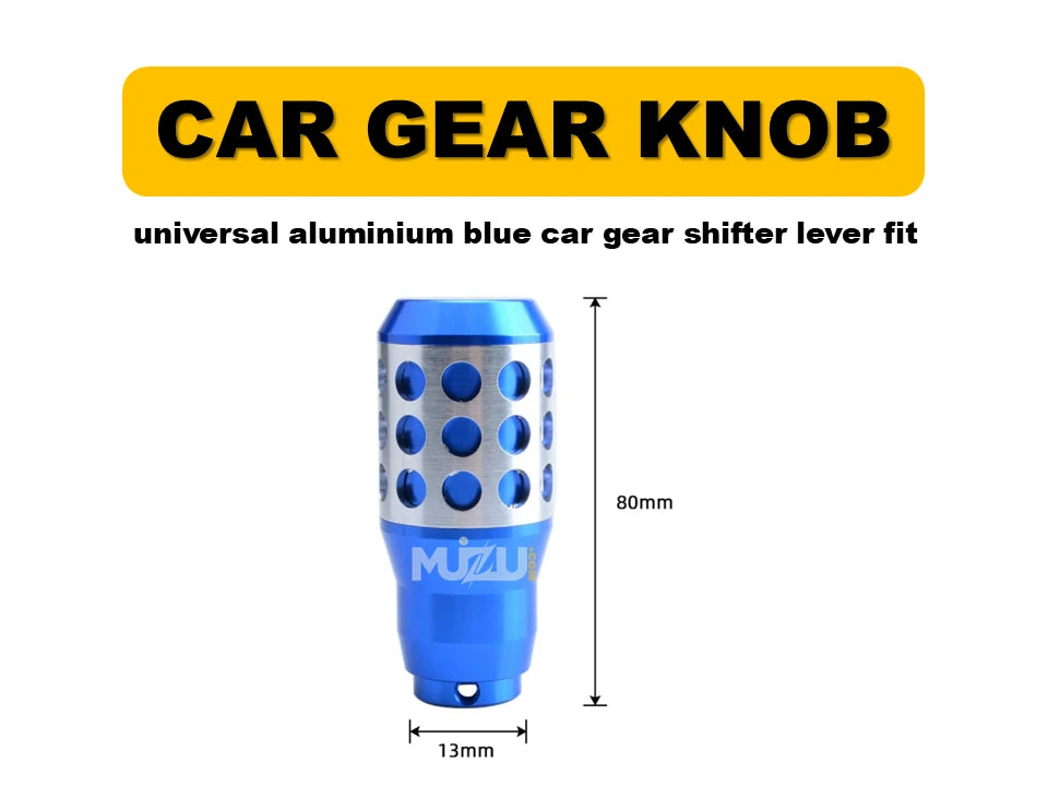 Universal Aluminium Blue Gear Shift Knob – Car Shifter Lever (ManualAutomatic Fit)