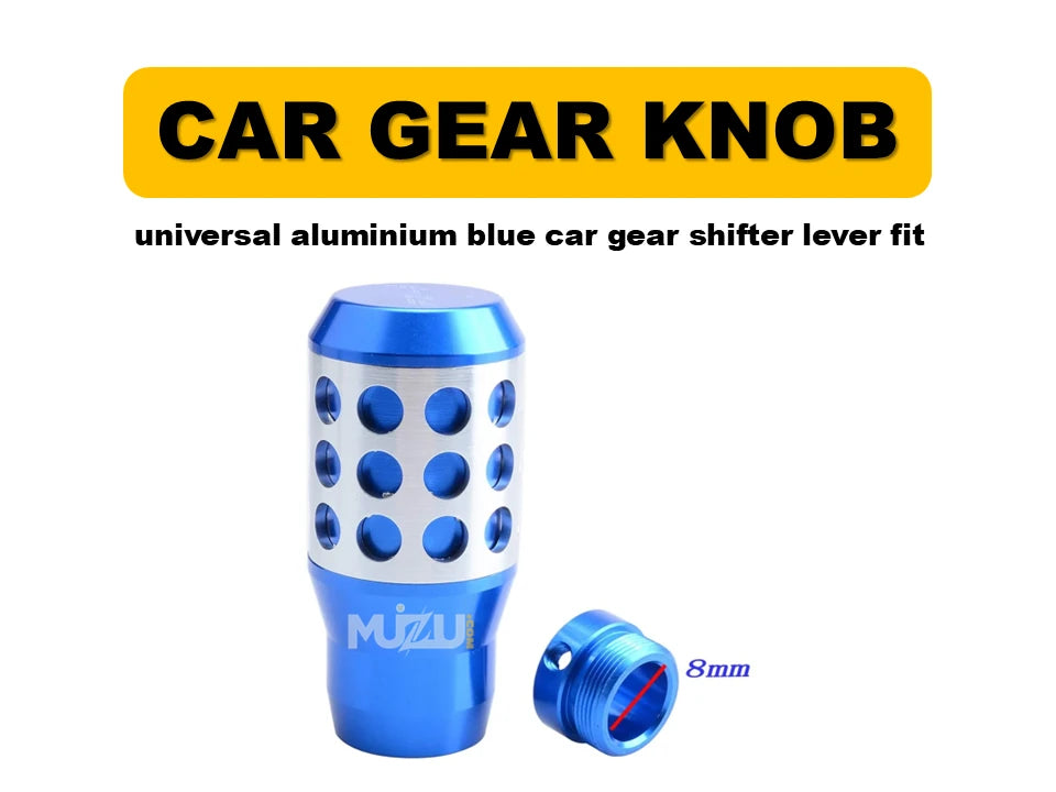 Universal Aluminium Blue Gear Shift Knob – Car Shifter Lever (ManualAutomatic Fit)