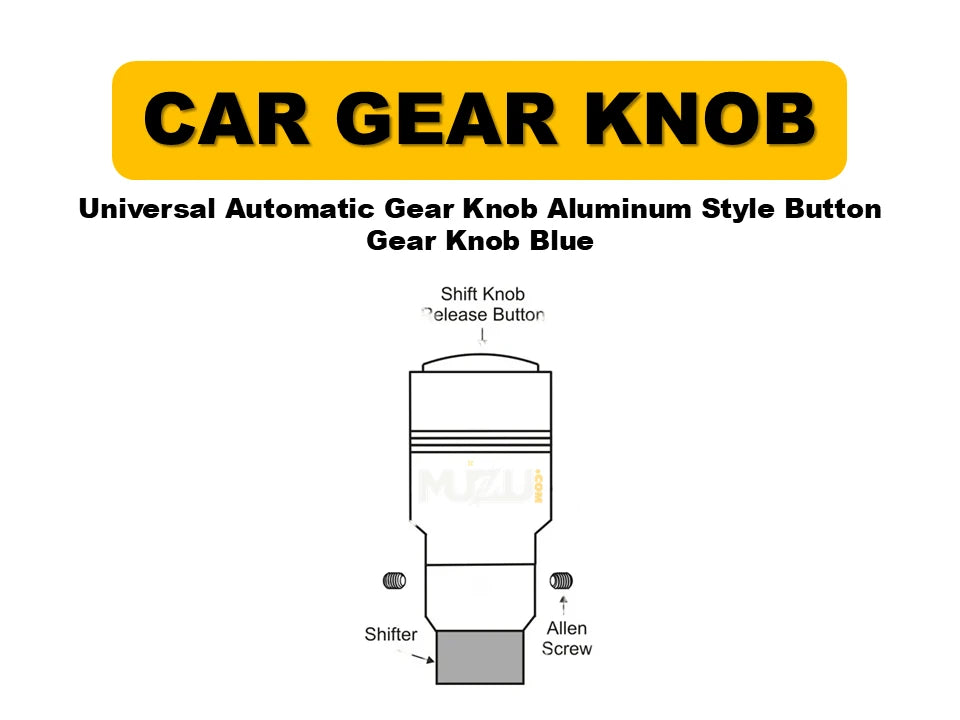 Universal Automatic Aluminium Style Gear Shift Knob – Button Car Shifter Lever (Blue)