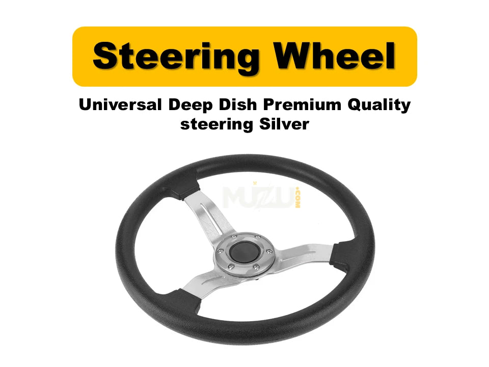 Universal Deep Dish Steering Wheel – Premium High Gloss Red Finish