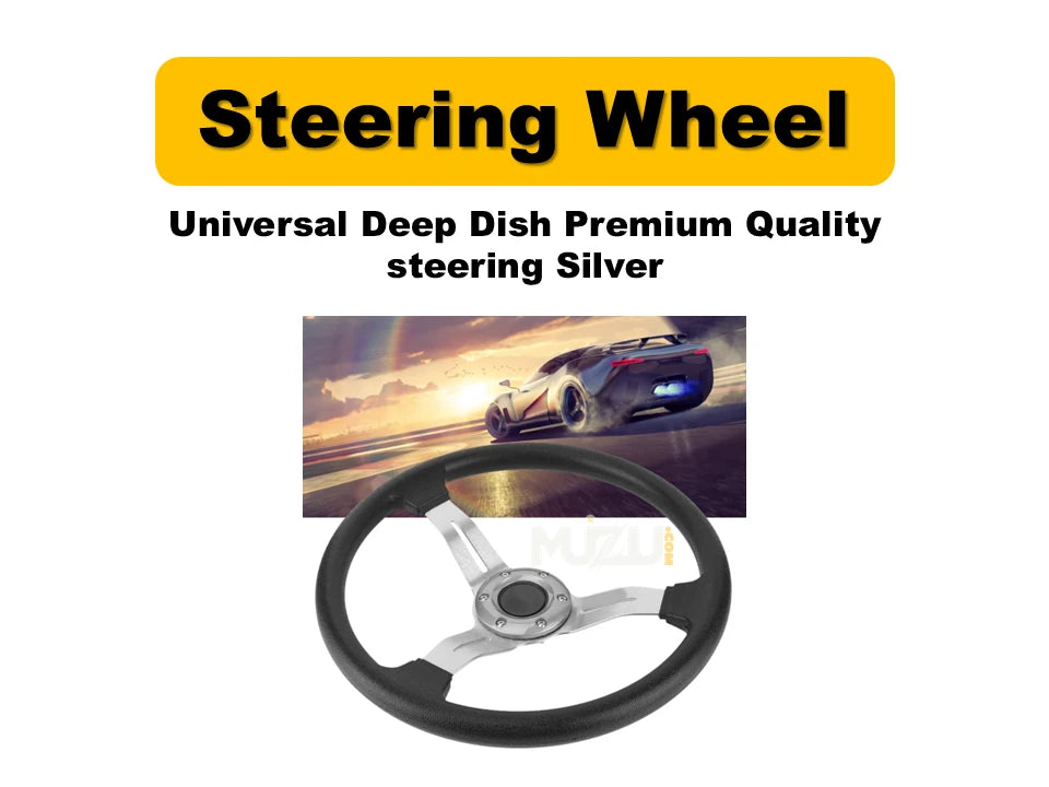 Universal Deep Dish Steering Wheel – Premium High Gloss Red Finish
