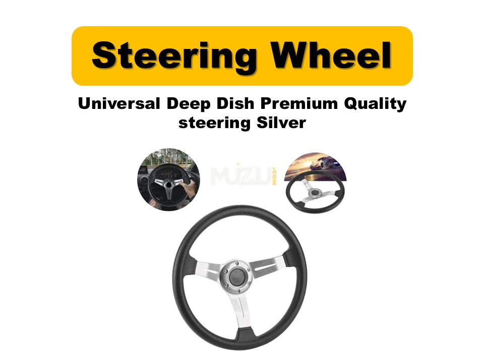 Universal Deep Dish Steering Wheel – Premium High Gloss Red Finish
