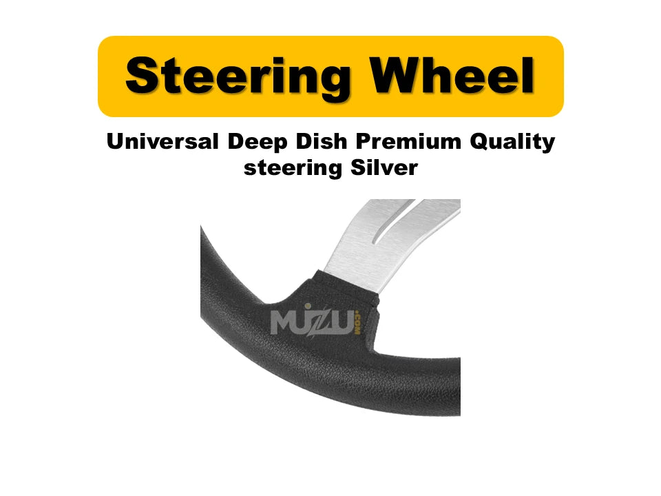 Universal Deep Dish Steering Wheel – Premium High Gloss Red Finish