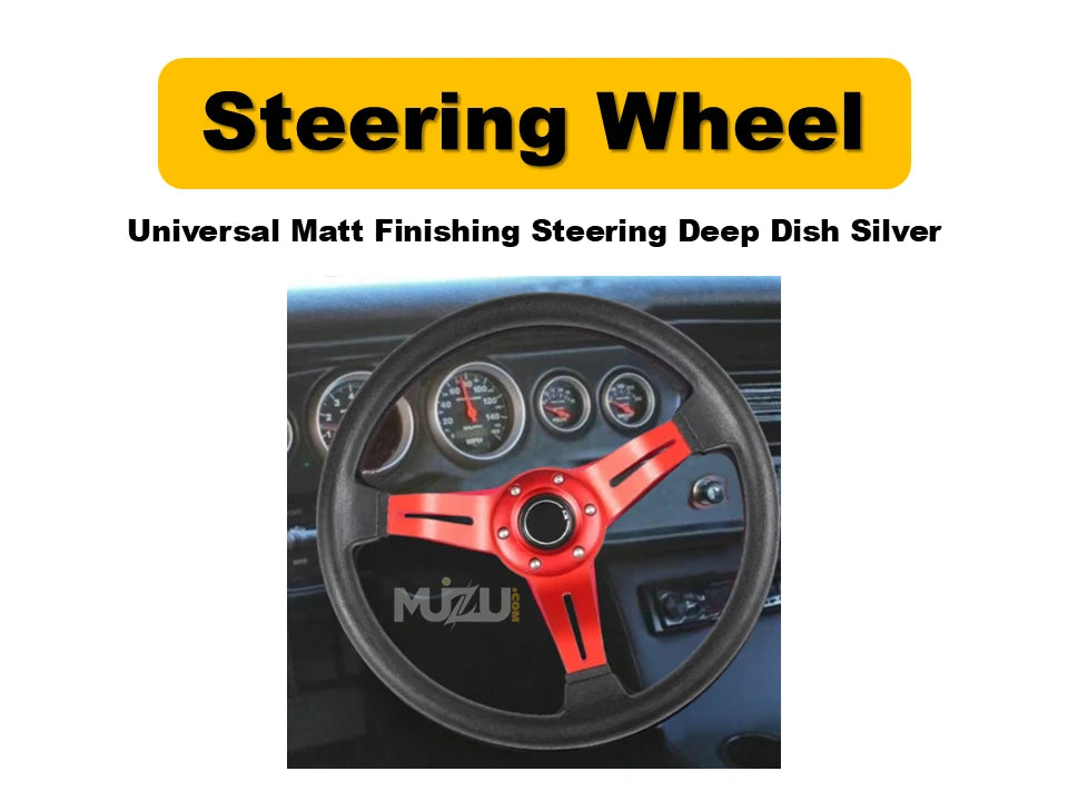 Universal Deep Dish Steering Wheel – Premium High Gloss Red Finish