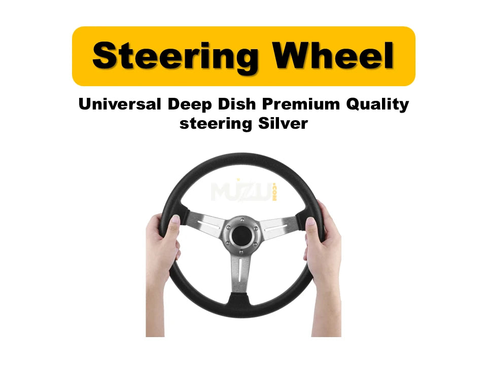Universal Deep Dish Steering Wheel – Premium High Gloss Red Finish