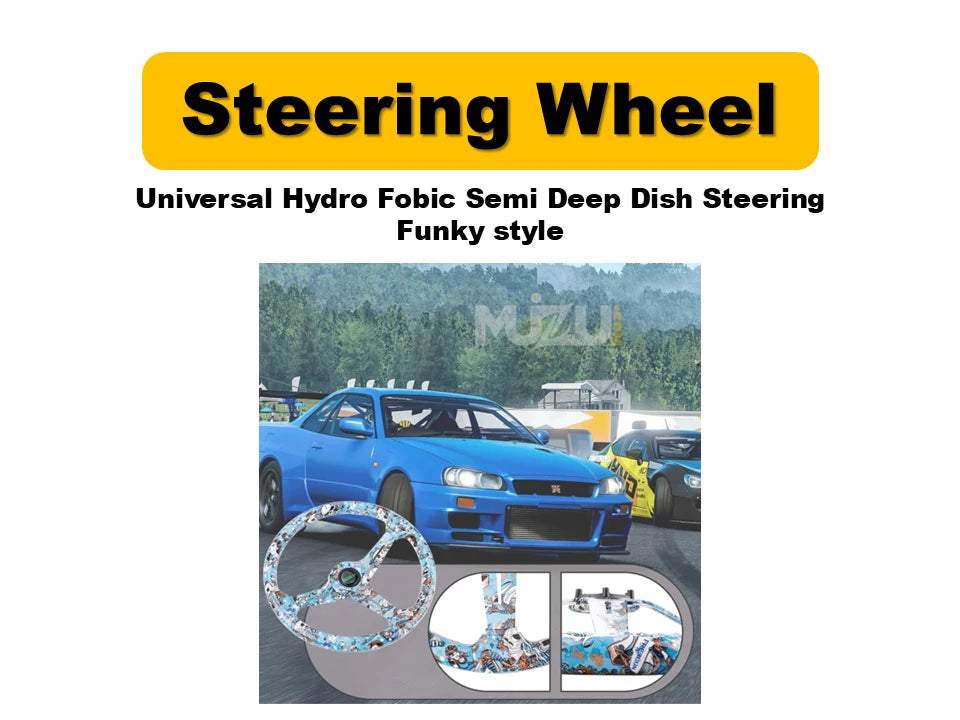 Universal Hydro Foobic Semi Deep Dish Steering Wheel – Funky Style Sports Design