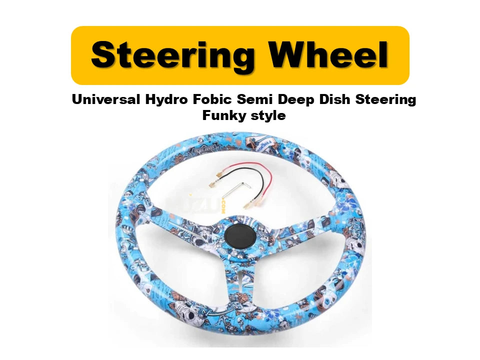 Universal Hydro Foobic Semi Deep Dish Steering Wheel – Funky Style Sports Design