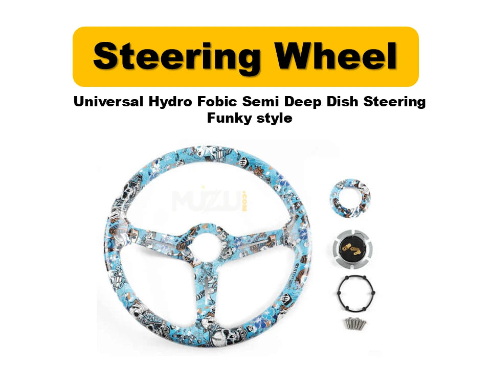 Universal Hydro Foobic Semi Deep Dish Steering Wheel – Funky Style Sports Design
