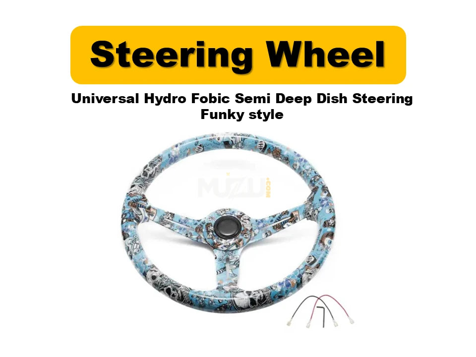 Universal Hydro Foobic Semi Deep Dish Steering Wheel – Funky Style Sports Design