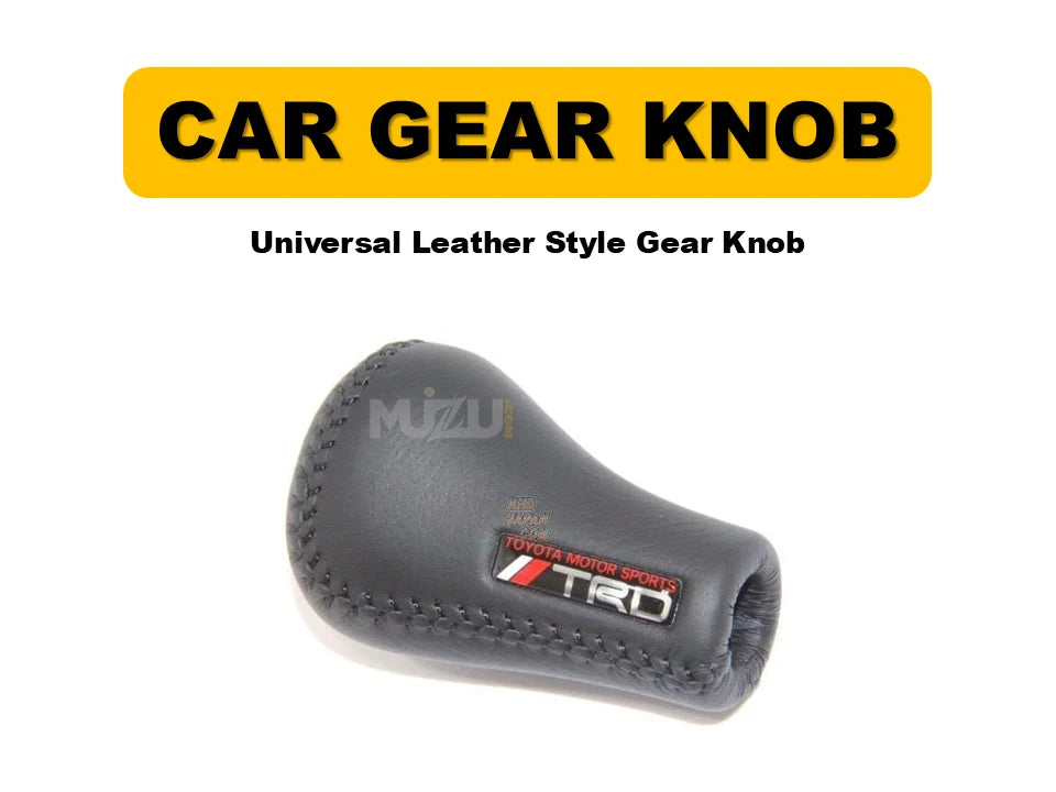 Universal Leather Style Gear Knob – Car Gear Shift Knob (Manual & Automatic Fit)