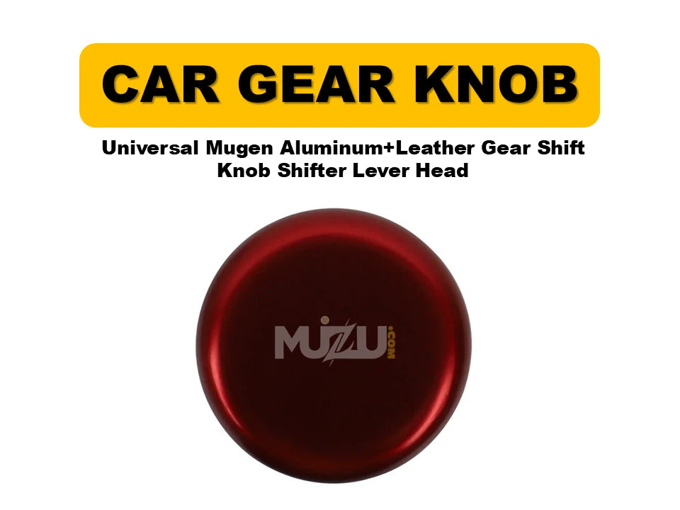 Universal Mugen Aluminium + Leather Gear Shift Knob – Shifter Lever Hea