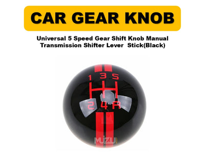 Universal 5 Speed Gear Shift Knob – Black Manual Transmission Shifter Lever Stick