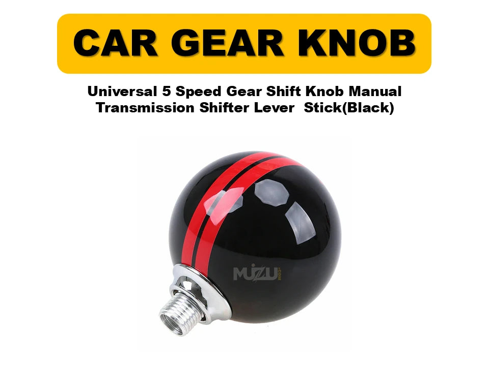 Universal 5 Speed Gear Shift Knob – Black Manual Transmission Shifter Lever Stick