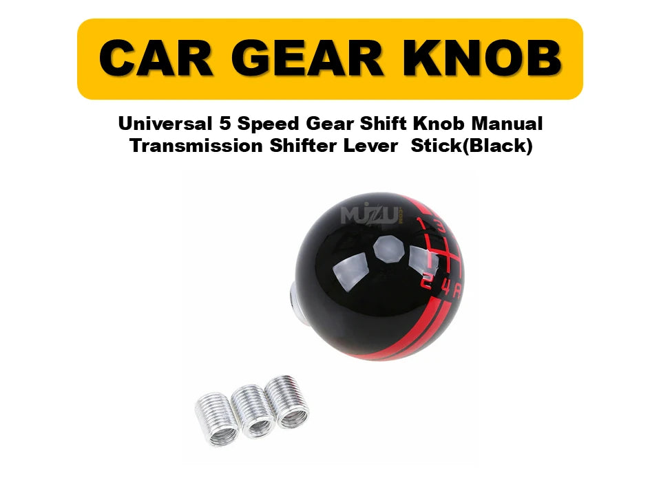 Universal 5 Speed Gear Shift Knob – Black Manual Transmission Shifter Lever Stick