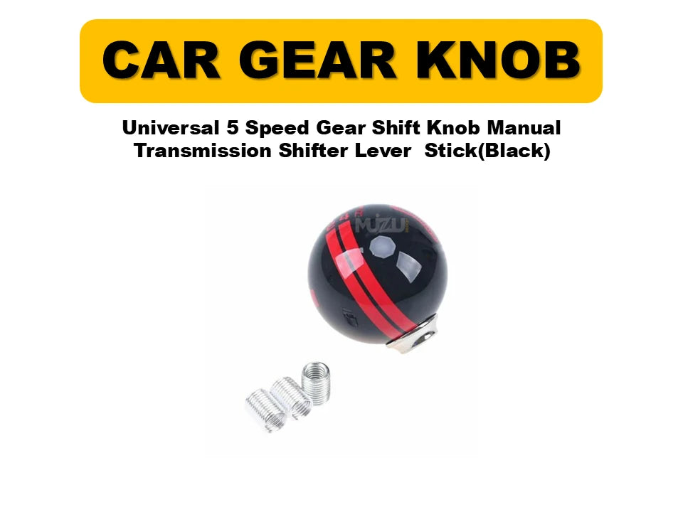 Universal 5 Speed Gear Shift Knob – Black Manual Transmission Shifter Lever Stick