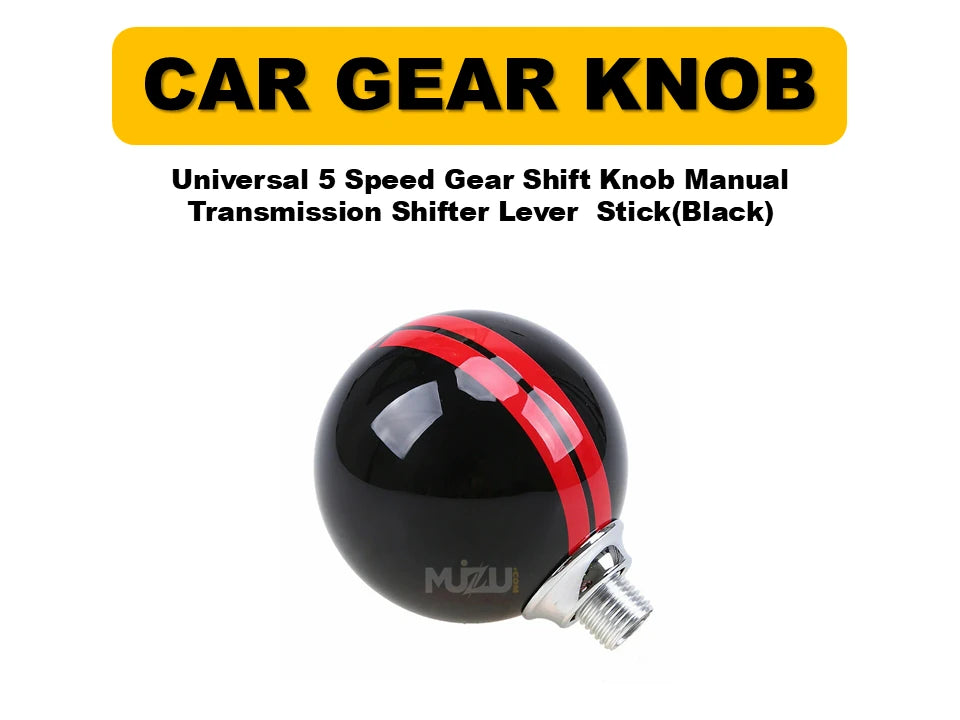 Universal 5 Speed Gear Shift Knob – Black Manual Transmission Shifter Lever Stick