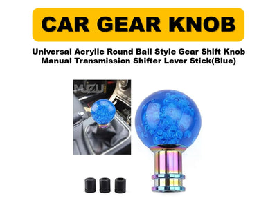 Universal Acrylic Round Ball Gear Shift Knob – Blue Manual Transmission Shifter Lever Stick