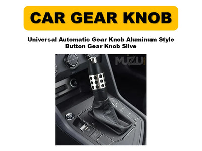 Universal Automatic Gear Knob – Aluminium Style Button Shift Knob (Black)