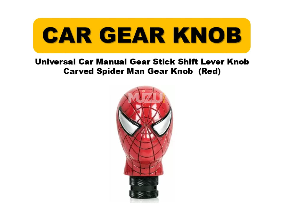 Universal Car Manual Gear Shift Knob – Carved Spider-Man Style Gear Stick Lever (Red)